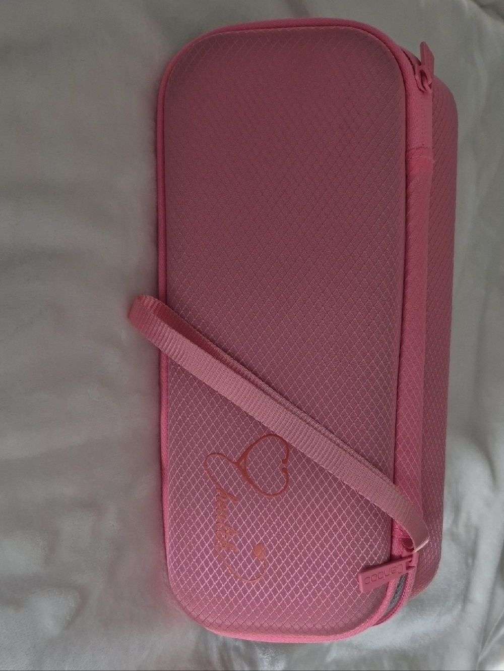Canboc Pink Textured Heart Wristlet Travel Case